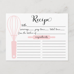 Postal Cartão de Receita Rosa Rosa com Letra Moderna