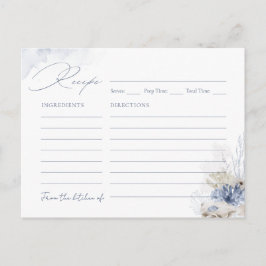 Postal Cartão de Receita temático de praia com coral azul