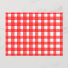 Postal Cartão de Receita Xadrez País Vermelho Branco