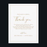 Postal Cartão de Recepção de Agradecimento com Moldura Do<br><div class="desc">Este Cartão de Recepção de Agradecimento com Moldura Dourada Minimalista é um modelo de "Cartão de Agradecimento de Casamento" com fonte dourada. Para personalização mais avançada deste design, clique no link Personalizar Mais para alterar a fonte, tamanho e cor</div>