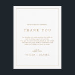 Postal Cartão de Recepção de Agradecimento com Tipografia<br><div class="desc">Este cartão de agradecimento de recepção com tipografia minimalista em dourado é perfeito para um casamento simples. O design romântico moderno apresenta tipografia clássica dourada e branca. Personalizável em qualquer cor. Mantenha o design simples e elegante, como está, ou personalize-o adicionando seus próprios gráficos e ilustrações. Coloque esses cartões na...</div>