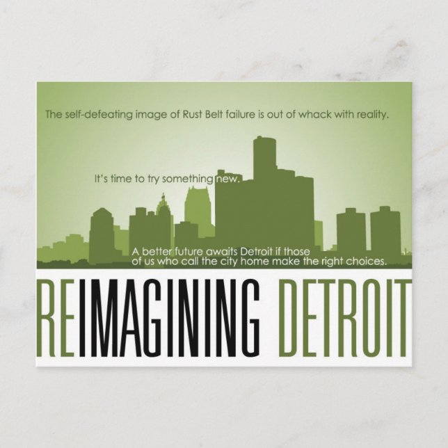 Postal Cartão de Reimagining Detroit (Frente)