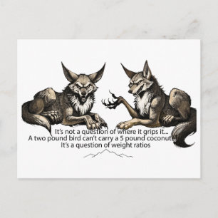 Postal Cartão de Relações de Peso de Lobo Engraçado