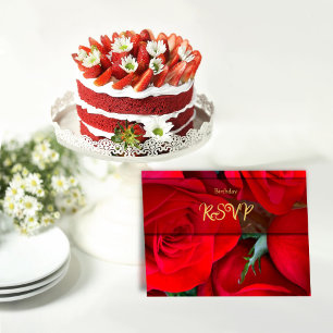 Postal Cartão de Resposta da Festa da Rosa Vermelha