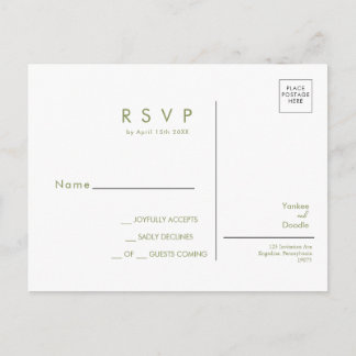 Postal Cartão de resposta de casamento de primavera com f