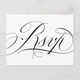 Postal Cartão de Resposta de Casamento em Script Clássico