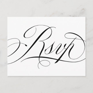 Postal Cartão de Resposta de Casamento em Script Clássico