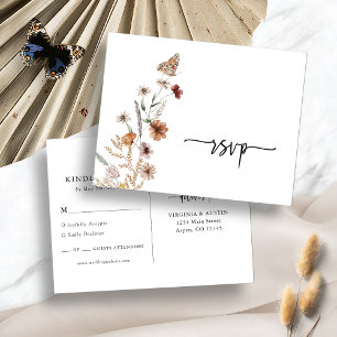 Postal Cartão de Resposta de Casamento Floral Branco