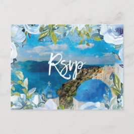 Postal cartão de resposta de casamento floral de verão em