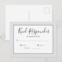 Cartão de Resposta de Casamento Minimalista Elegan