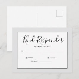 Postal Cartão de Resposta de Casamento Minimalista Elegan