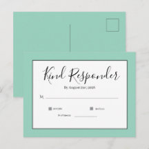 Cartão de Resposta de Casamento Minimalista Elegan