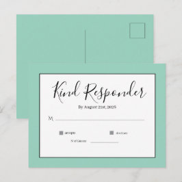 Postal Cartão de Resposta de Casamento Minimalista Elegan
