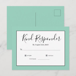 Postal Cartão de Resposta de Casamento Minimalista Elegan