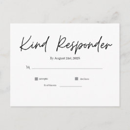 Postal Cartão de Resposta de Casamento Minimalista Elegan
