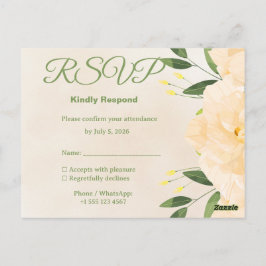 Postal Cartão de Resposta para Casamento Islâmico | Convi