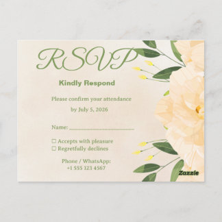 Postal Cartão de Resposta para Casamento Islâmico | Convi