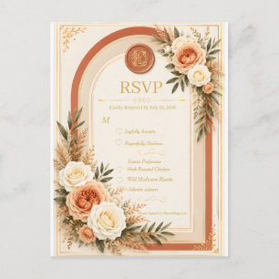 Postal Cartão de RSVP de Casamento com Arco Floral de Ter