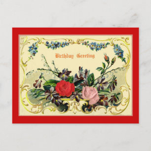 Postal Cartão de Saudação de Aniversário Vintage