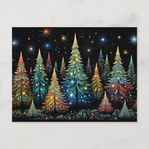 Postal Cartão de Saudação de Árvore de Natal Festivo e el