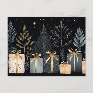 Postal Cartão de Saudação de Árvore de Natal Festivo e el
