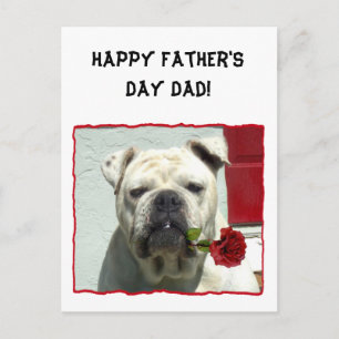 Postal Cartão de saudação de Buldogue Feliz pai
