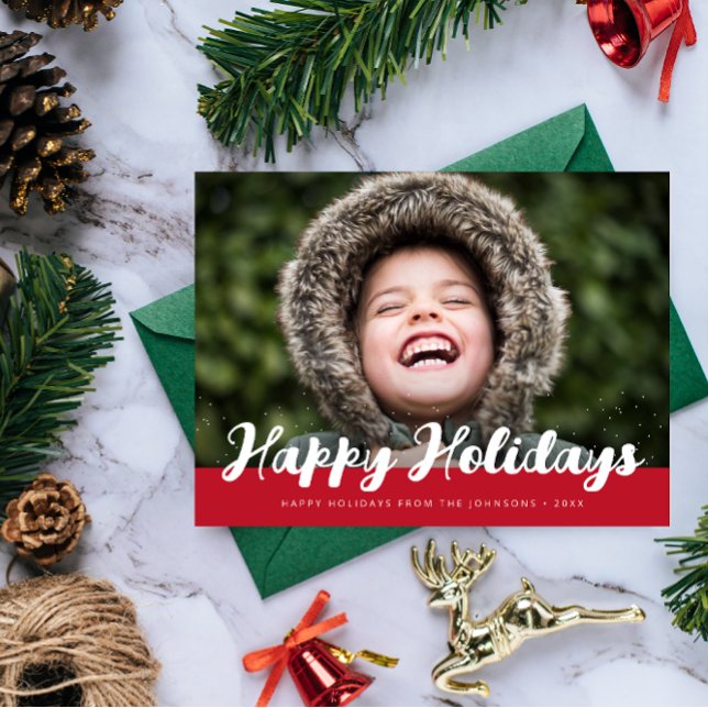 Postal cartão de saudação de fotos do na moda script de f (Criador carregado)