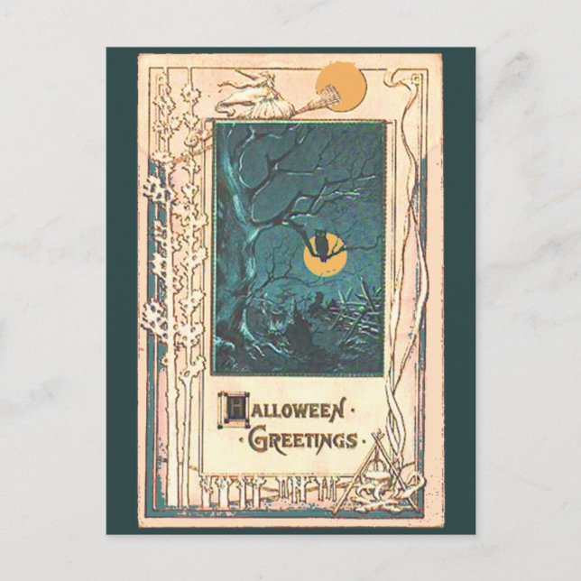 Postal Cartão de Saudação de Halloween Incomum (Frente)