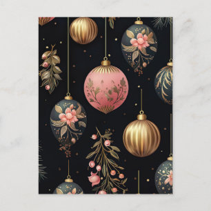 Postal Cartão de Saudação de Natal Festivo Baubles
