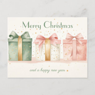 Postal Cartão de Saudação de Natal Festivo e elegante