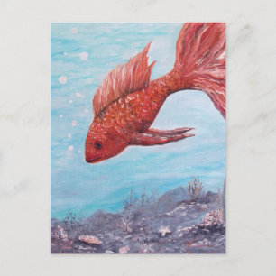 Postal Cartão de saudação de peixe amigável