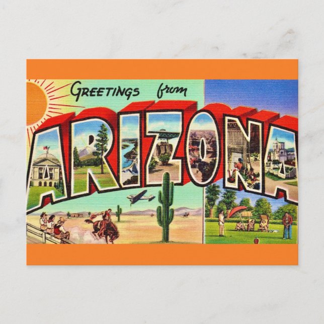 Postal Cartão de Saudação do Arizona (Frente)
