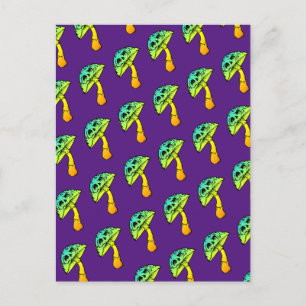 Postal cartão de saudação do crânio de cogumelo