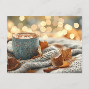 Postal Cartão de saudação Hello Fall com caneca