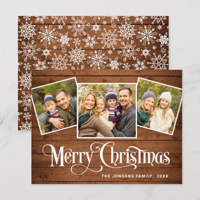 Postal Cartão de saudação PHOTO de Natal Russo 3 (Frente/Verso)