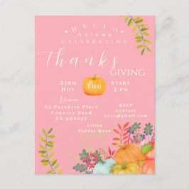 Postal Cartão de Saudação Rosa de Ação de Graças de Outon