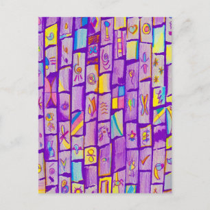 Postal Cartão de Saudação Sharple Purple Bricks