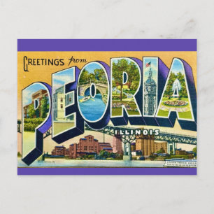 Postal Cartão de Saudações de Peoria Illinois