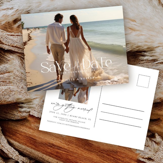 Postal Cartão de Save The Date de Casamento com Fotografi (Criador carregado)