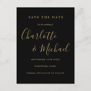 Postal Cartão de Save the Date de casamento com roteiro p