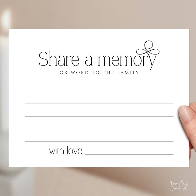 Postal Cartão de simpatia de fada para compartilhar uma m (Funeral Service Share a memory Fairy love Sympathy Card or word to the family in Black and White)