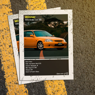 Postal Cartão de Snapshot do Vencedor do Show de Carros T