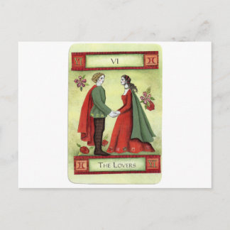 Postal Cartão de tarô "Os Amantes"