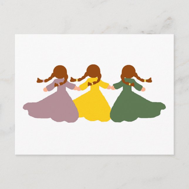 Postal Cartão de três meninas (Frente)