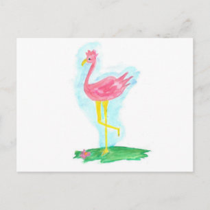 Postal Cartão de um flamingo cor-de-rosa