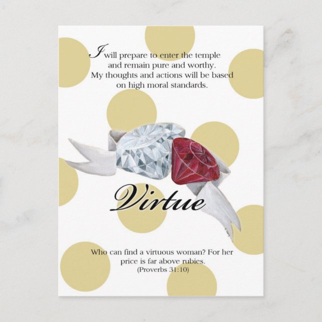 Postal Cartão de Valor YW - VIRTUE (Frente)