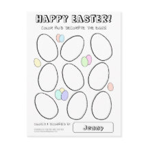 Cartão de Vestígio de Ovos de Páscoa para Crianças