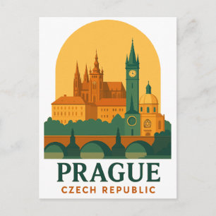Postal Cartão de Viagem Retro Vintage Praga República Tch