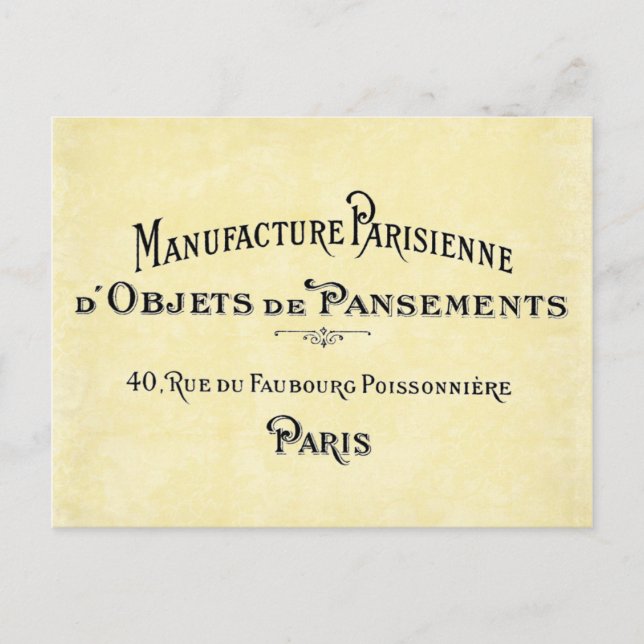 Postal Cartão de Visita Paris (Frente)