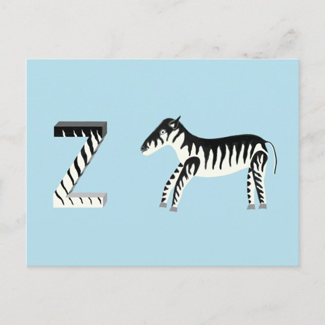 Postal Cartão de Zebra (Frente)